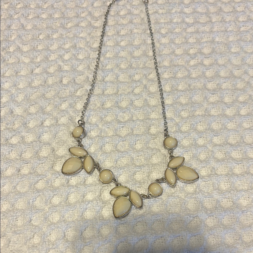 Chic Silver and Cream Necklace